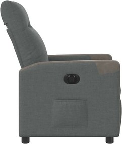 vidaXL Πολυθρόνα Ανακλινόμενη Ηλεκτρική Σκούρο Γκρι Υφασμάτινη