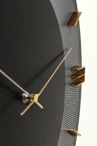 Ρολόι Τοίχου Leonardo Μαύρο-Χρυσό Αλουμίνιο Ø48.5 εκ. 48.5x44685x48.5εκ - Γκρι