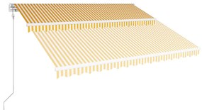 vidaXL Τέντα Συρόμενη Αυτόματη Κίτρινο / Λευκό 400 x 300 εκ.