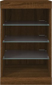 vidaXL Μπουφές με LED Καφέ Δρυς 41 x 37 x 67 εκ.