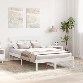 vidaXL Κρεβάτι με κεφαλάρι Λευκό 120x200 εκ. Συμπαγές ξύλο πεύκου