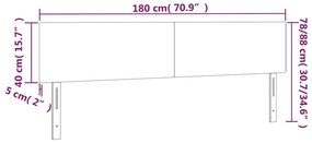 vidaXL Κεφαλάρι Κρεβατιού LED Σκούρο Καφέ 180x5x78/88 εκ. Υφασμάτινο