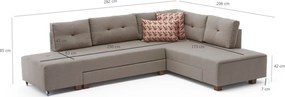 Corner Sofa-Bed Manama Corner Sofa Bed Right - Cream Cream
