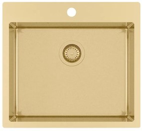 Helika Terra 100N Ένθετος Ανοξείδωτος Νεροχύτης 55x50.5mm PVD Gold