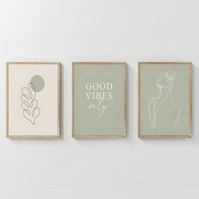 Πίνακας Veyra pakoworld τρίπτυχος με ψηφιακή εκτύπωση και πλαίσιο 33x1.5x48εκ