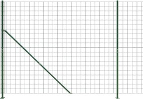 vidaXL Συρματόπλεγμα Περίφραξης Πράσινο 1,4 x 25 μ. με Βάσεις Φλάντζα
