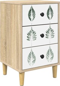 vidaXL Κομοδίνο HANAU Sonoma Δρυς 36 x 33 x 60 εκ Επεξεργασμένο Ξύλο