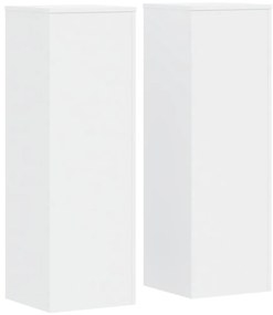 vidaXL Βάσεις Φυτών 2 τεμ. Λευκές 33x33x100 εκ. από Επεξεργασμένο Ξύλο