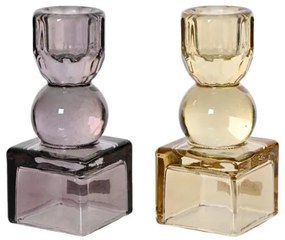 Beauty Home Γυάλινο κηροπήγιο 5 cm x 11cm  Μόκα