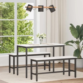 vidaXL Τραπεζαρία Λευκό 110 x 55 x 75 cm Στερεά ξυλεία πεύκου