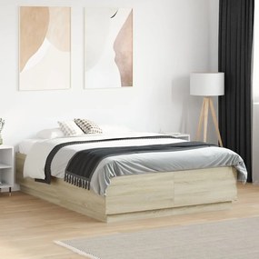 vidaXL Πλαίσιο Κρεβατιού Sonoma Δρυς 120x190 εκ. Επεξεργασμένο Ξύλο