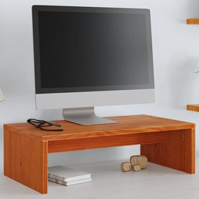vidaXL Βάση Οθόνης Καφέ Κεριού 50 x 27 x 15 εκ. από Μασίφ Ξύλο Πεύκου