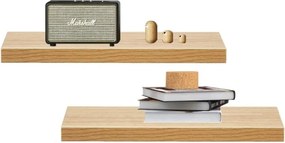 Stewehome Σετ 2 τεμαχίων κρυφών ραφιών τοίχου Καφέ 50x12x12 cm