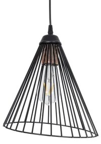 ARCWIRE 203-0015 Μοντέρνο Κρεμαστό Φωτιστικό Πλέγμα Μονόφωτο 1 x E27 IP20 Μαύρο Μέταλλο-Μ25 x Π25 x Υ30cm Globostar-203-0015-Μαύ 203-0015