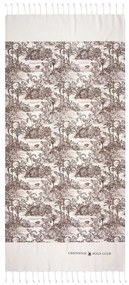 Πετσέτα Θαλάσσης - Παρεό 3668 Ecru-Brown Greenwich Polo Club Θαλάσσης 80x180cm 100% Cotton