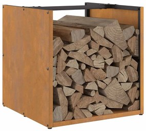 vidaXL Ράφι για καυσόξυλα  40x40x40 cm Ατσάλι σκληρυθέν στον αέρα