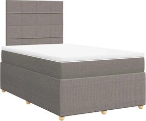vidaXL Κρεβάτι Boxspring με Στρώμα Taupe 120x200 εκ. Υφασμάτινο