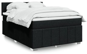 vidaXL Κρεβάτι Boxspring με Στρώμα Μαύρο 160x200 εκ. Υφασμάτινο