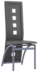 Καρέκλες Τραπεζαρίας 4 τεμ. Γκρι από Συνθετικό Δέρμα - Γκρι