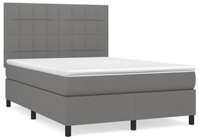 ΚΡΕΒΑΤΙ BOXSPRING ΜΕ ΣΤΡΩΜΑ ΣΚΟΥΡΟ ΓΚΡΙ 140X190 ΕΚ. ΥΦΑΣΜΑΤΙΝΟ 3141770