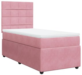 ΚΡΕΒΑΤΙ BOXSPRING ΜΕ ΣΤΡΩΜΑ ΡΟΖ 90X200 ΕΚ. ΒΕΛΟΥΔΙΝΟ 3294543