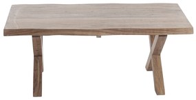 Artekko Maokai Τραπέζι Σαλονιού με Χ Πόδια Ξύλινο Λευκή Πατίνα (115x65x45)cm