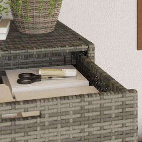 vidaXL Ντουλάπι Αποθήκευσης Κήπου Γκρι 55x55x111 εκ. Συνθετικό Ρατάν