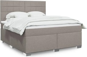 vidaXL Κρεβάτι Boxspring με Στρώμα Taupe 180x200 εκ. Υφασμάτινο