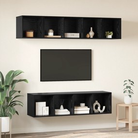 vidaXL Σετ επίπλου τηλεόρασης 4 pcs Μαύρη δρυς 37 x 37 x 142.5 εκ