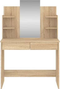 vidaXL Μπουντουάρ με Καθρέφτη Sonoma Δρυς 96 x 39 x 142 εκ.