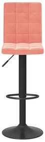 vidaXL Σκαμπό Μπαρ 2 τεμ. Ροζ Βελούδινα