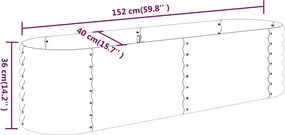 vidaXL Ζαρντινιέρα Ανθρακί 152x40x36 εκ Γαλβανισμένος χάλυβας