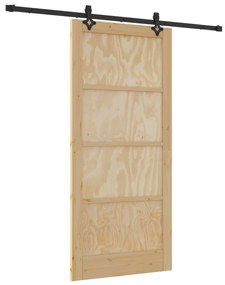 vidaXL Πόρτα  με Σετ Υλικών 93x202 cm Στερεό Ξύλο Πεύκου