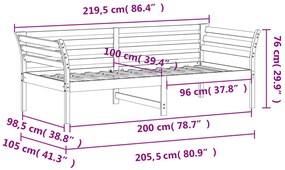 Κρεβάτι ημέρας χωρίς στρώμα Λευκό 100x200 cm Στερεό ξύλο πεύκο - Λευκό