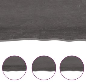 Ράφι Τοίχου Σκούρο Καφέ 80x50x(2-6) εκ. Επεξ. Μασίφ Ξύλο Δρυός - Καφέ