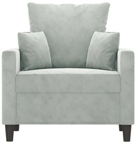 vidaXL Πολυθρόνα Ανοιχτό Γκρι 60 εκ. Βελούδινη