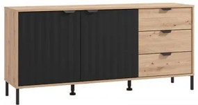 ΕΠΙΠΛΟ ΤΗΛΕΟΡΑΣΗΣ VANDEA 157 3K3F2V ARTISAN OAK-ΜΑΥΡΟ ΜΑΤ 157x40x74εκ 11013563