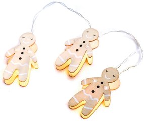 LED λαμπάκια σε σειρά Wooden gingerbread  (10 τεμάχια)