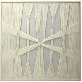 Πίνακας Walk 029818 80x3x80cm White Τετράγωνοι Ξύλο,Σχοινί