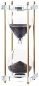 Artekko Artekko Hourglass Κλεψύδρα Διακοσμητική Γυαλί Κρύσταλλο Μαύρο Χρυσό (7.6x7.6x25.4)cm 76881