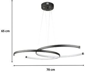 Φωτιστικό οροφής Led Cres Megapap μεταλλικό χρώμα μαύρο 70x48x65εκ.