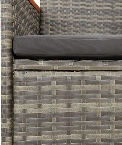 vidaXL Σετ Τραπεζαρίας Κήπου 7 τεμ. Γκρι Συνθ. Ρατάν με Μαξιλάρια