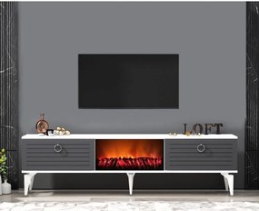 Stewehome Έπιπλο τηλεόρασης με τζάκι και ντουλάπι 150x29x44 cm
