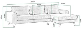 Γωνιακός Καναπές Seattle K105, Πράσινο, 280x160x85cm, Πόδια: Ξύλο, Ξύλο: Πεύκο | Epipla1.gr