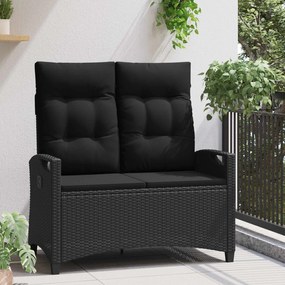 vidaXL Παγκάκι κήπου Μαύρο 105 x 60 x 112 εκ Ατσάλι και Πολυεστέρας