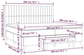 Κρεβάτι Boxspring με Στρώμα Μπλε 200x200 εκ. Υφασμάτινο - Μπλε