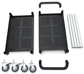 Serving Trolley – 2 Plastic Shelves – 86,5 x 42,5cm