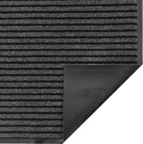 vidaXL Στρώμα πόρτας Ριγέ μαύρο και γκρι 90x120 cm