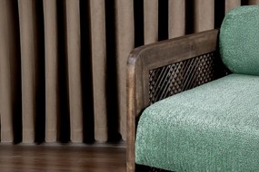 Stewehome Πράσινη Πολυθρόνα με Σκούρα Καρυδί Ξύλινη Βάση 61x80x60 cm