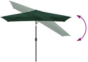 vidaXL Ομπρέλα Ορθογώνια Πράσινη 200 x 300 εκ.